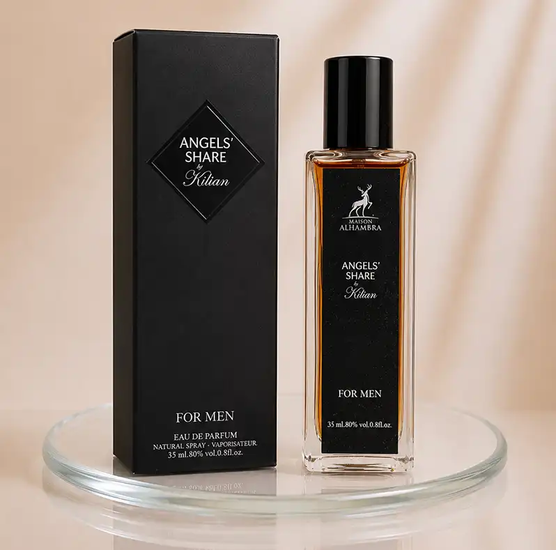 عطر جیبی ادو پرفیوم مردانه الحمبرا مدل ANGELS SHARE